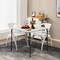 Costway Folding Camping Table Portable HDPE Outdoor Picnic Dining Table w/ Handle White\Grey